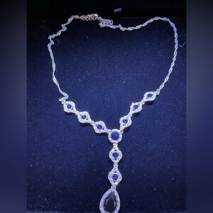Sparkly Silver and Midnight Blue Necklace